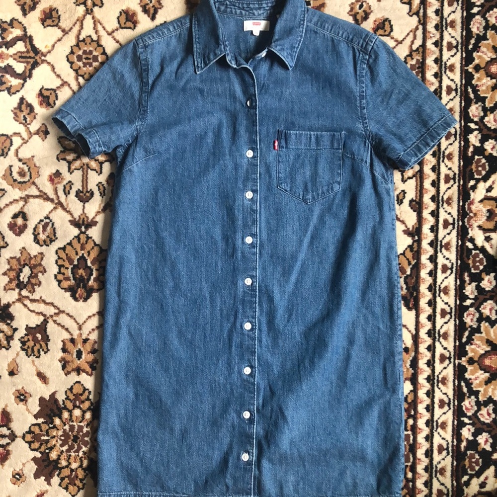 Levi's Blue Button Up Denim Dress